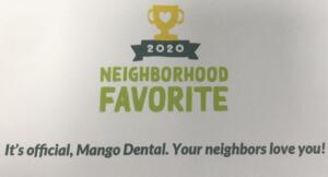 Next Door voted Mango Dental the neighborhood favorite best dentist in Greensboro, NC